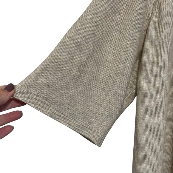 Eileen Fisher Merino Wool Blend Open Cardigan Sweater System in Cream - Size L - Picture 3 of 8